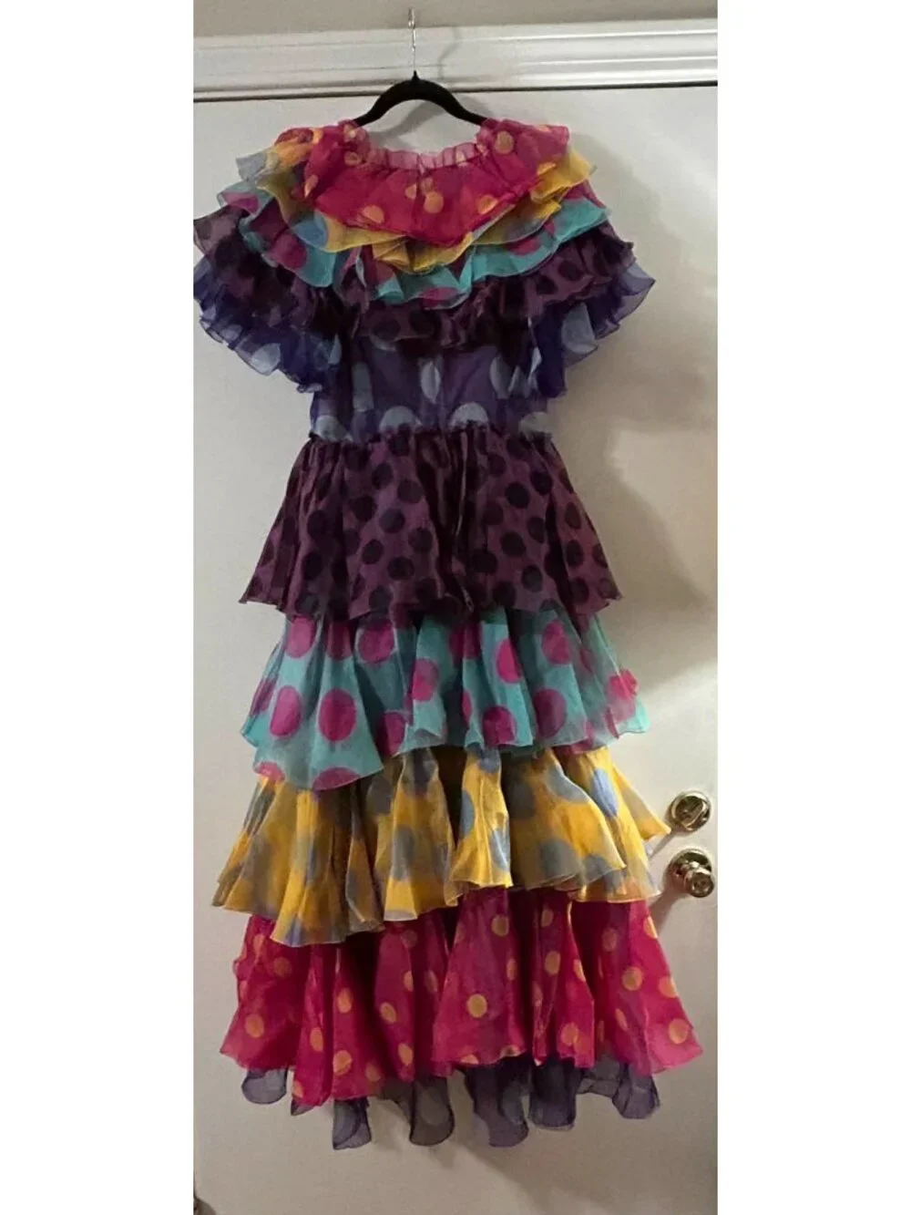 NWT $7K Dolce & Gabbana Silk V Neck Ruffled Hi/Lo Hem Maxi Dress Multicolor Size - Picture 3 of 4
